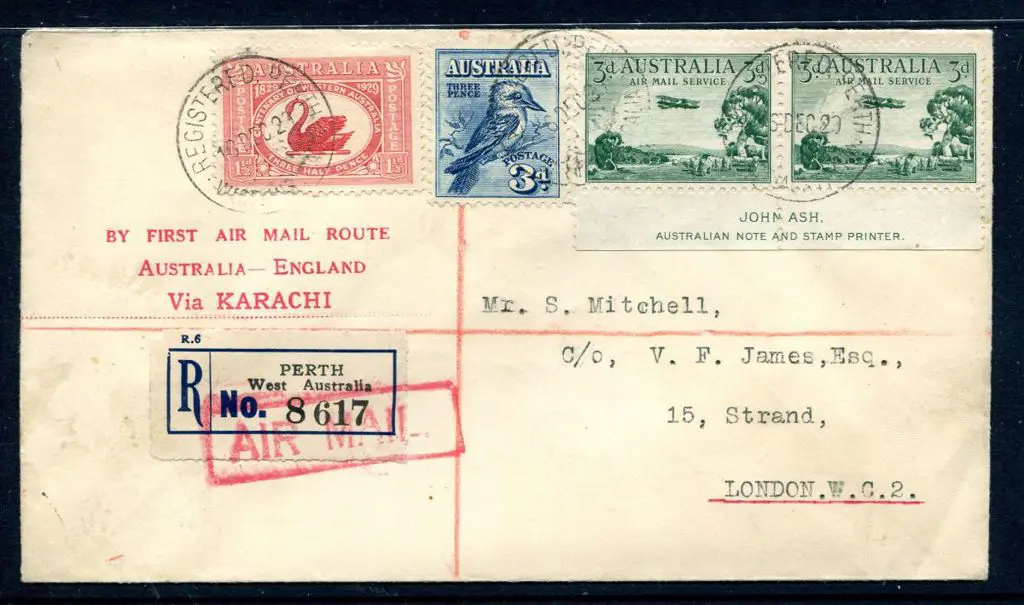 1929 (15th Dec) Australia - Karachi - London with ... Image 1++