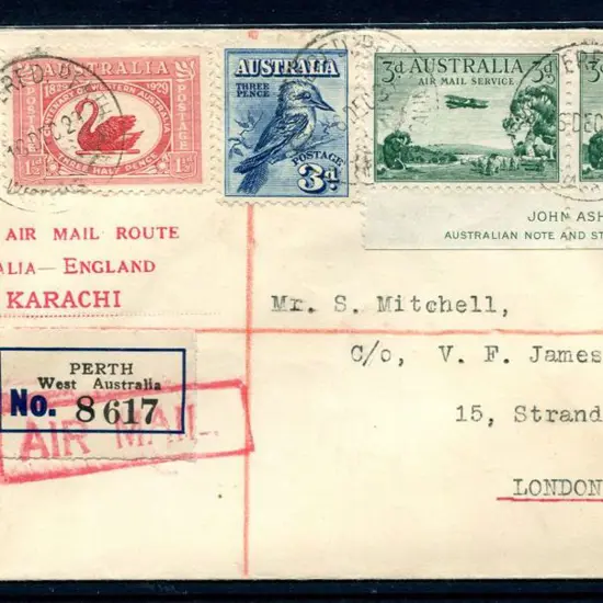 1929 (15th Dec) Australia - Karachi - London with ...