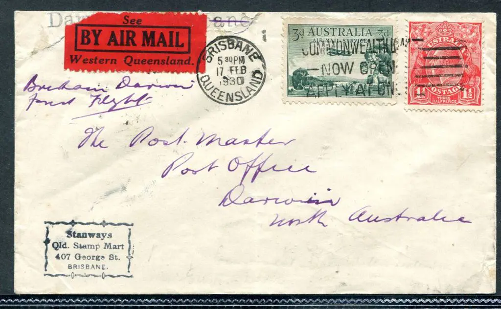 1930 (17th Feb) Brisbane to Darwin via Camooweal & ... Image 1++