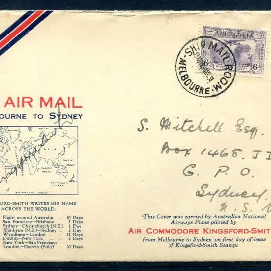 1931 (19th Mar) Melbourne to Sydney boxed map ...