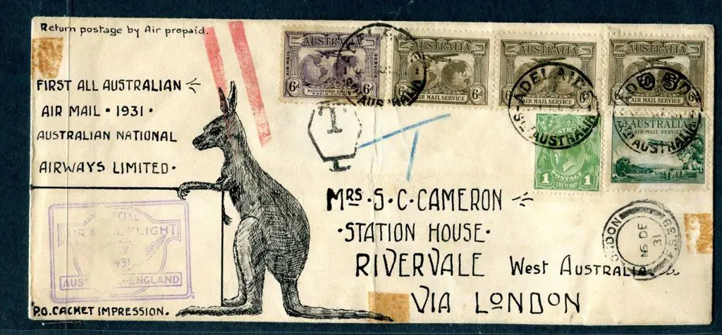 1931 (16th Dec) First All Australian Airmail from ... Image 1++