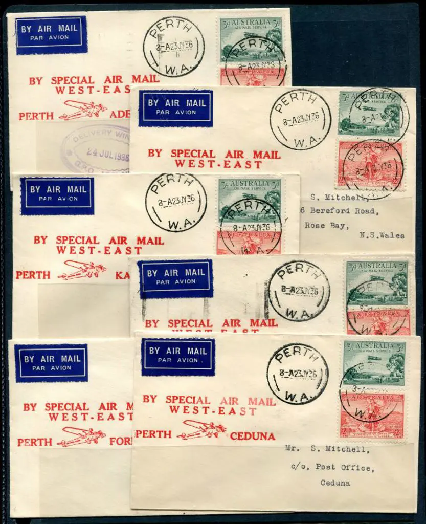 1936 (23rd July) Perth to Adelaide, Sydney & ... Image 1++