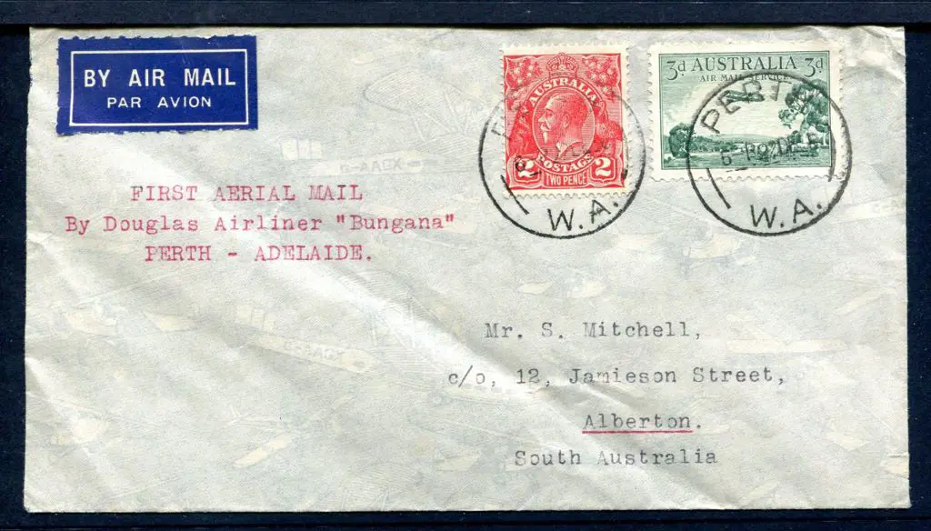 1937 (11th Nov) "First Aerial Mail by Douglas ... Image 1++