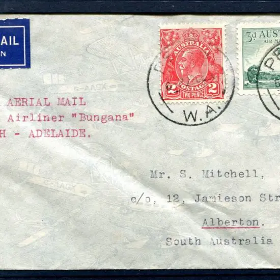 1937 (11th Nov) "First Aerial Mail by Douglas ...