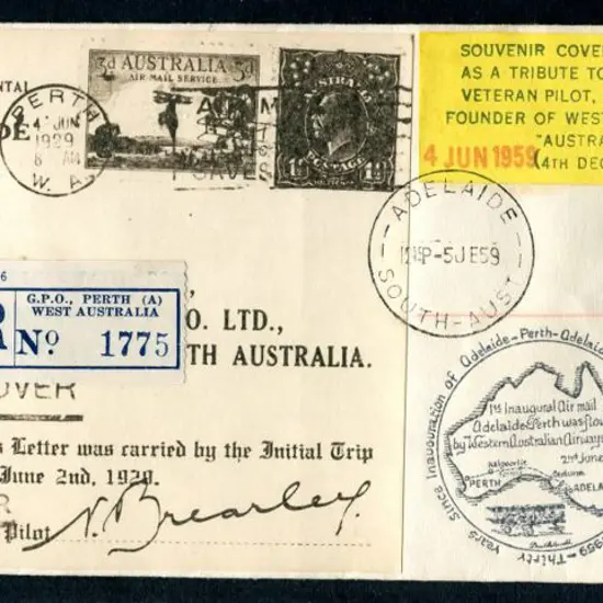 1959 (4th June) Perth to Adelaide Comte produced ...