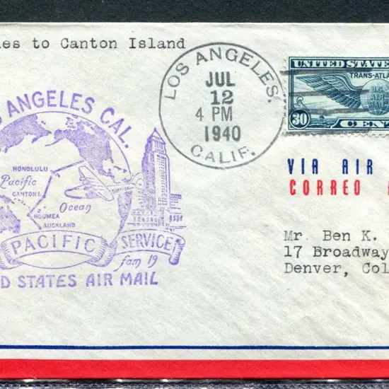 USA 1940 (12th July) F.A.M. 19 by PAA Clipper Los ...