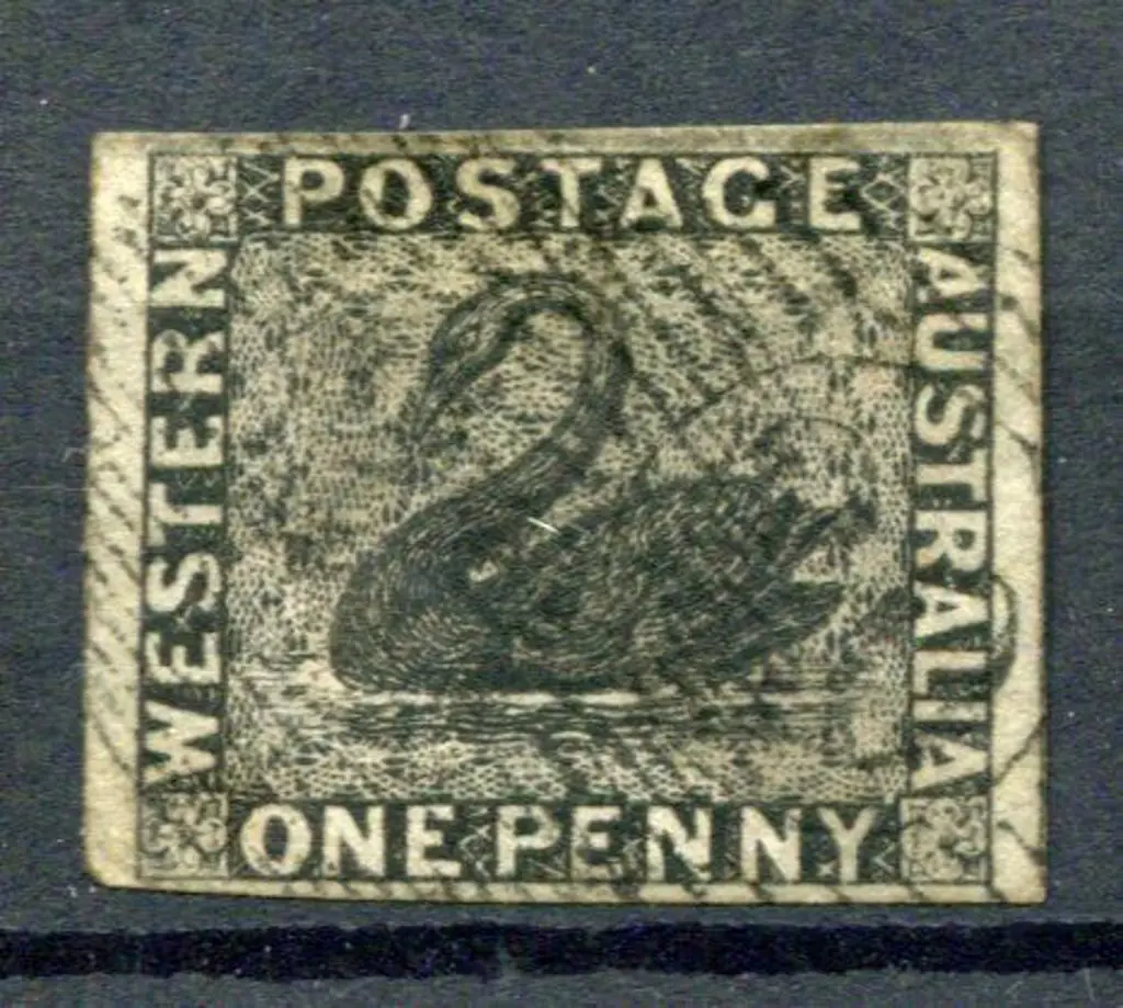 1854 1d black with large to just touching margins. ... Image 1++