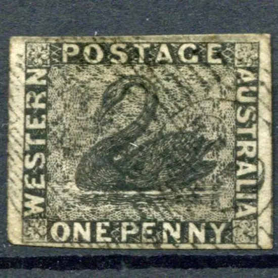 1854 1d black with large to just touching margins. ...