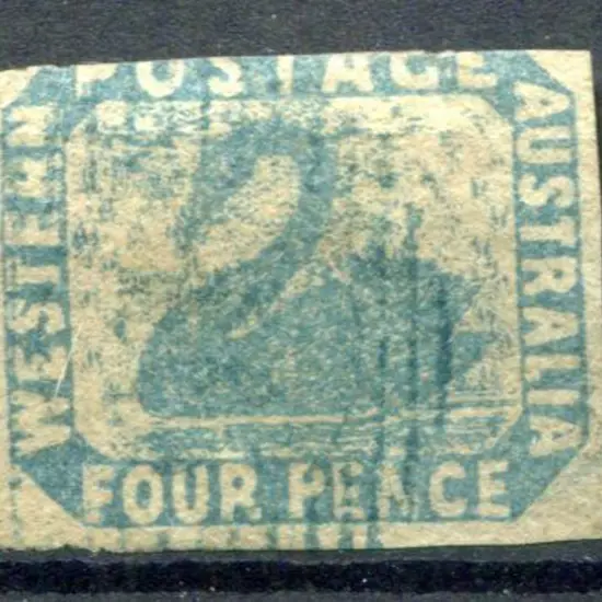 1854 4d pale blue with 3 large margins, the top ...