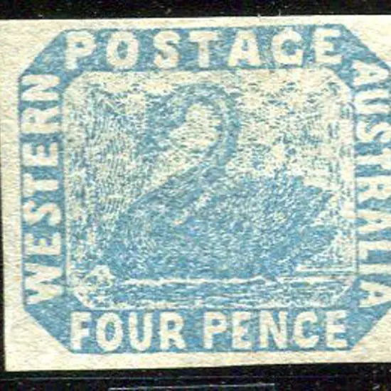 1854 4d pale blue with intermediate stone variety, ...