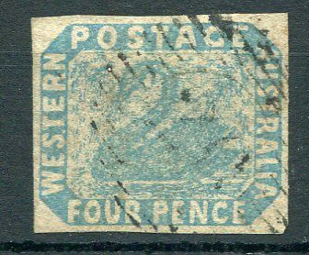1854 4d pale blue. Lightly used by 15 bar "20" ... Image 1++