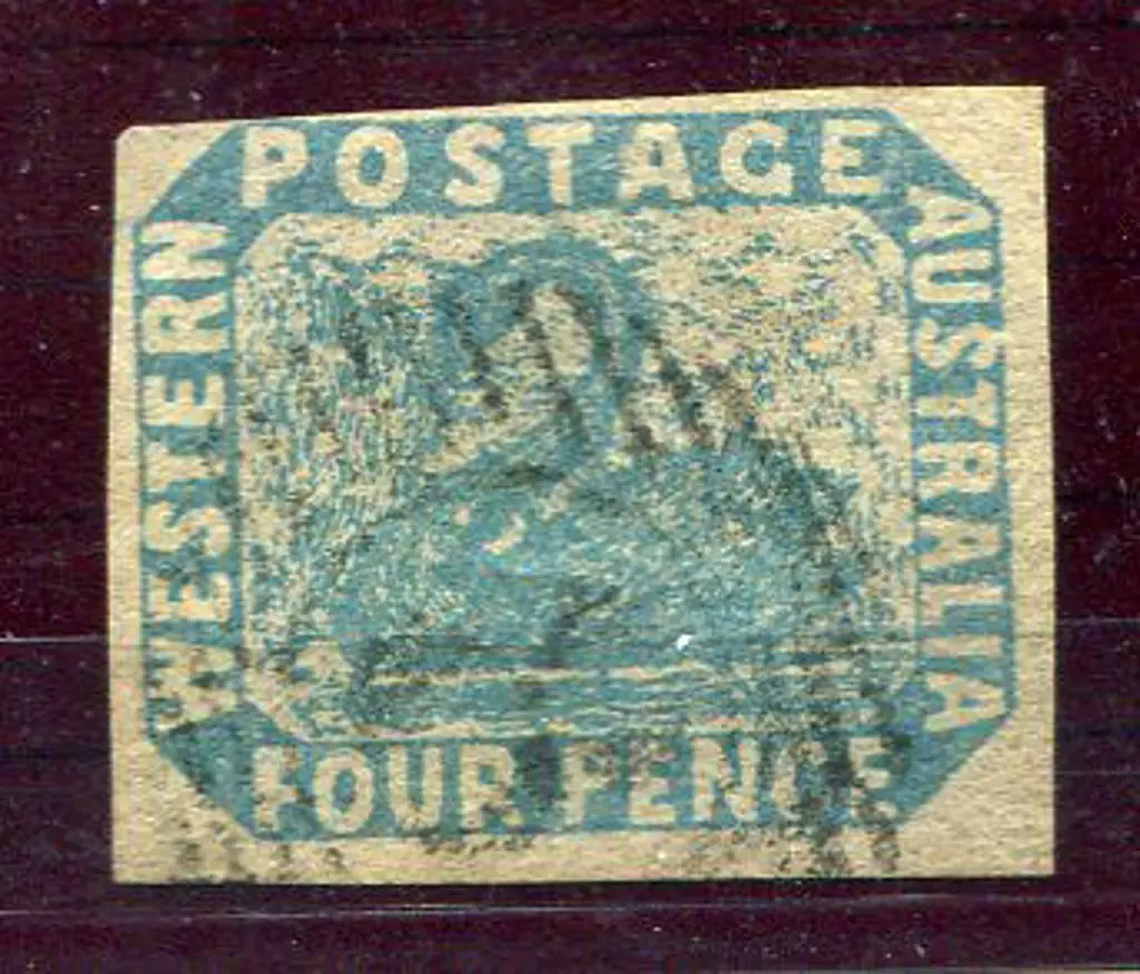 1854 4d blue with intermediate stone variety. "S" ... Image 1++