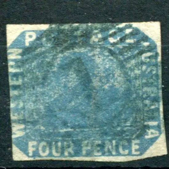 1854 4d deep dull blue with 3 good margins & just ...