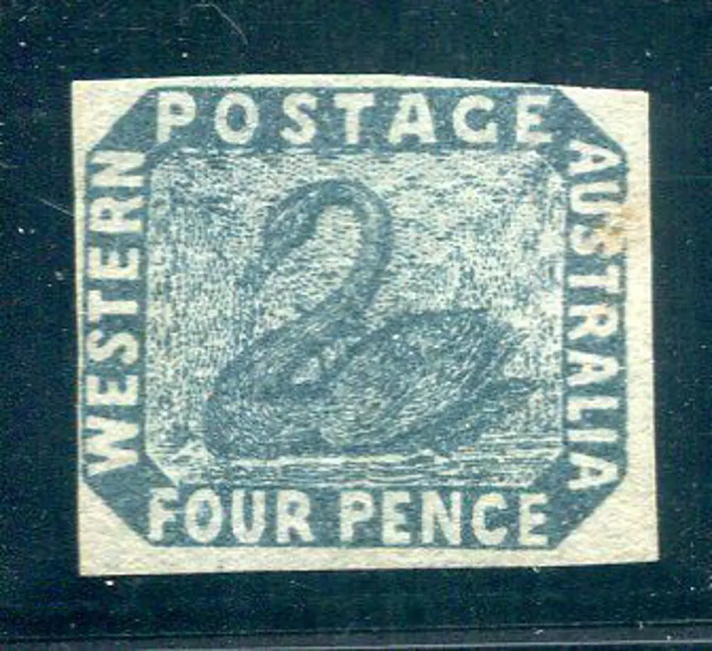 1855 4d slate-blue. Generous margins at base & ... Image 1++