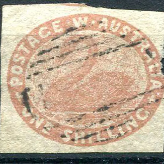 1854 1/- deep red-brown. Lightly used with void ...