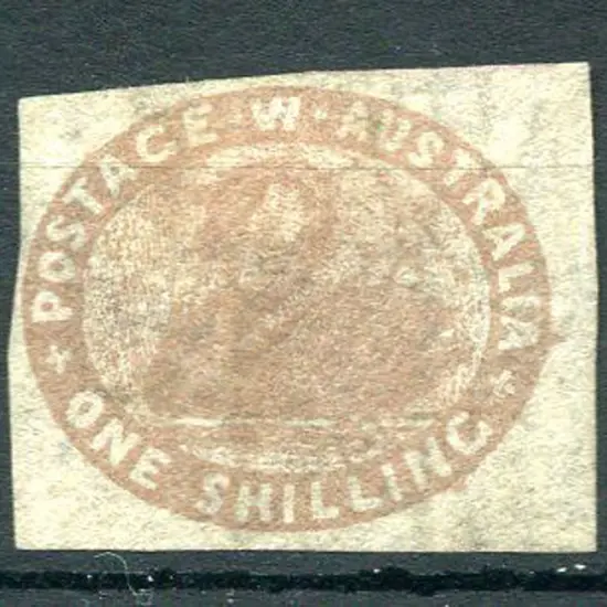 1855 1/- pale brown, 4 close to large margins ...