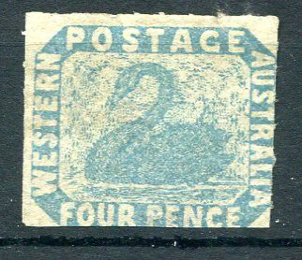 1854 4d pale blue with rouletting at top & on both ... Image 1++