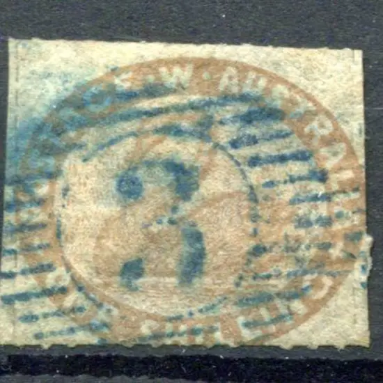 1855 1/- pale brown rouletted on 4 sides touching ...