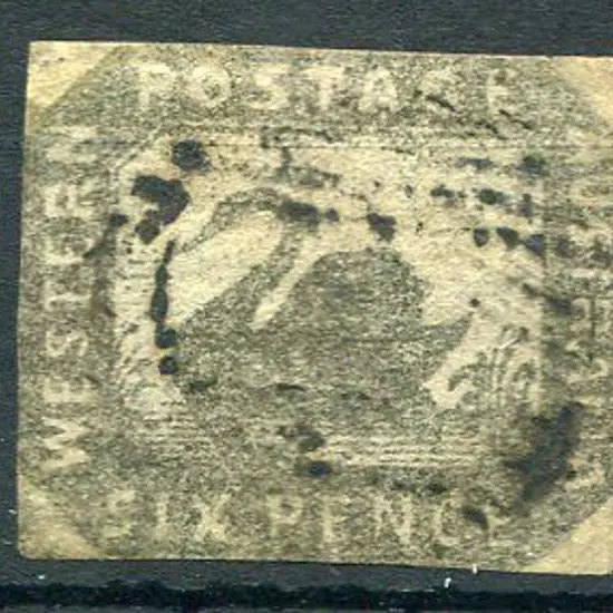 1857 6d golden bronze cut square just touching the ...