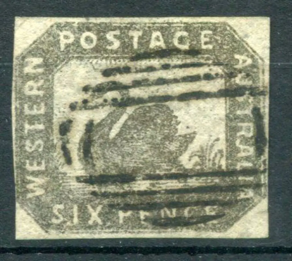 1857 6d black-bronze. Superb 4 margin example with ... Image 1++