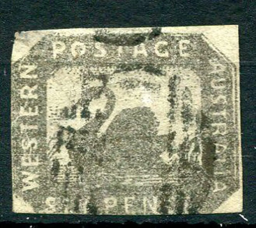 1857 6d black-bronze. Top & right margins clear of ... Image 1++