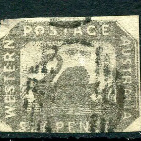 1857 6d black-bronze. Top & right margins clear of ...