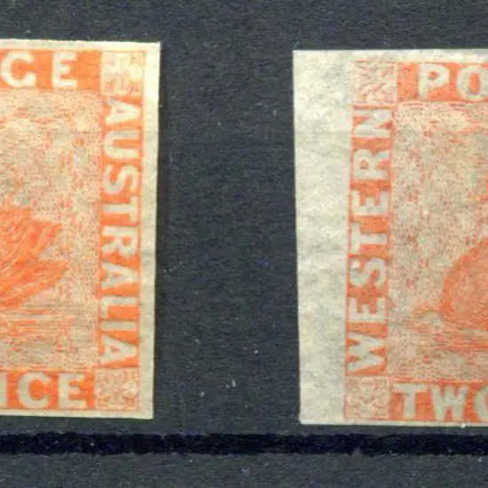 1860 2d orange, mint without gum & 4 clear even ...