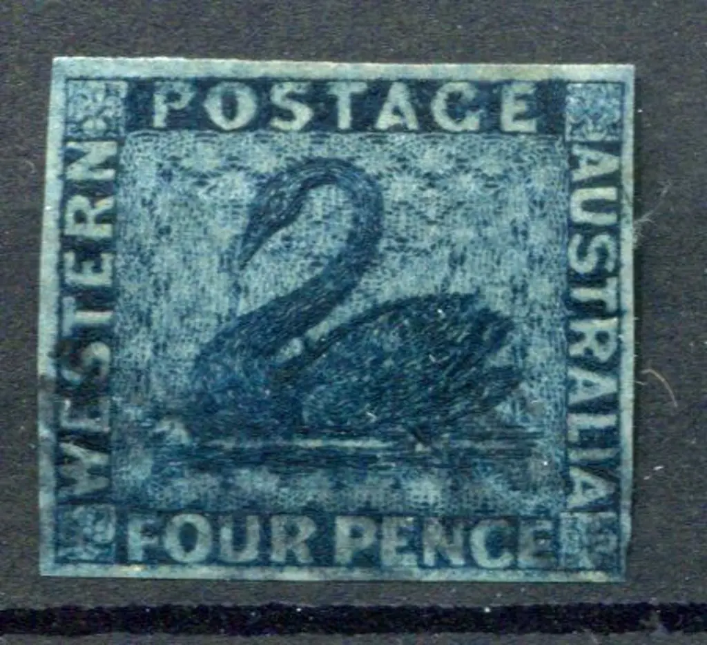 1860 4d deep blue imperf with 4 clear margins. ... Image 1++