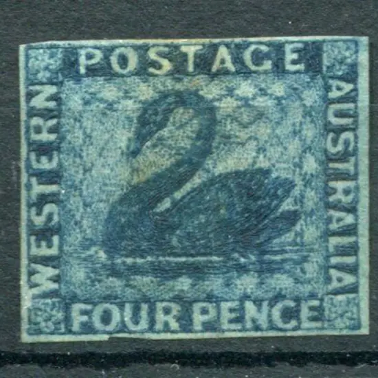 1860 4d deep blue imperf with 4 even margins. ...