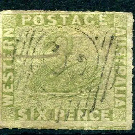 1860 6d sage-green rouletted. Lightly used with BN ...