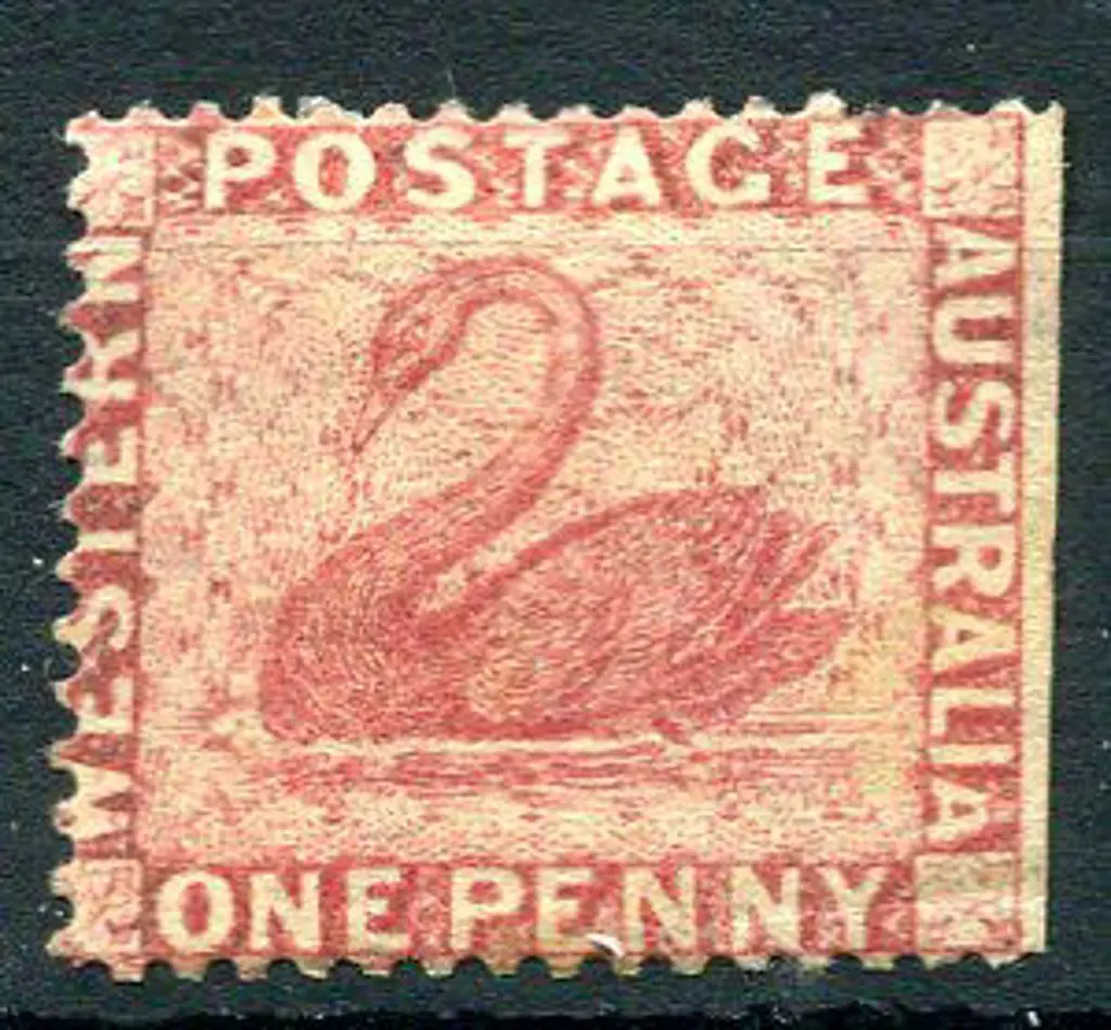 1861 1d rose. MH with part og & straight edge at ... Image 1++
