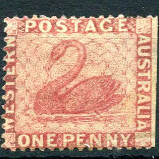 1861 1d rose. MH with part og & straight edge at ...