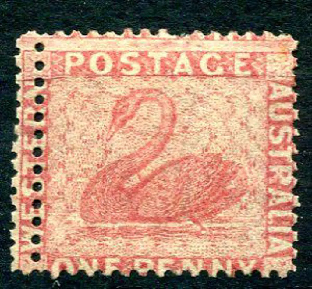 1861 1d rose with double line of perforations at ... Image 1++