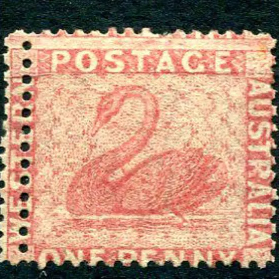 1861 1d rose with double line of perforations at ...