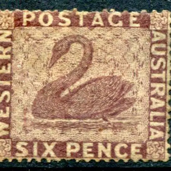 1861 6d purple-brown, clear cut perf. 14-16 MLH. ...