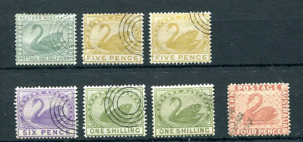 1882/93 ½d green (MH crease), 5d bistre in 2 ... Image 1++