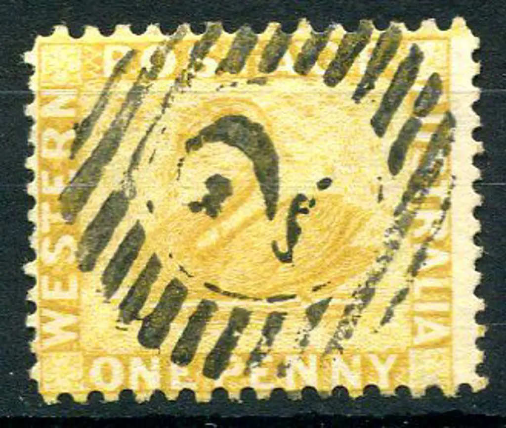 1883 1d yellow-ochre, perf. 12x14, Crown CA ... Image 1++