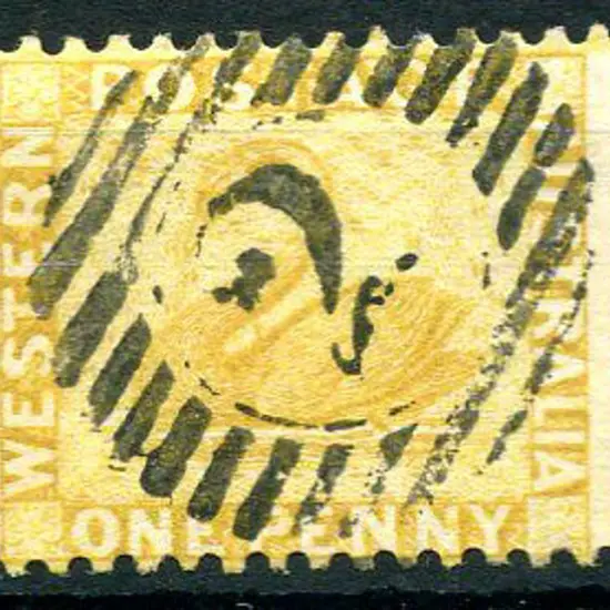 1883 1d yellow-ochre, perf. 12x14, Crown CA ...