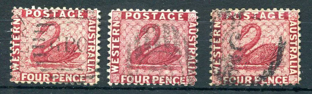 1883 4d carmine, perf. 12 with 3 different wmk ... Image 1++