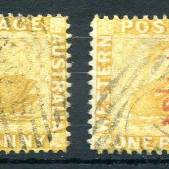 1884 ½d on 1d yellow-ochre, perf. 14 with "thick ...