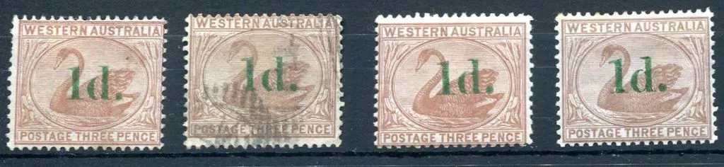 1885 1d on 3d pale brown with "slanting top". Mint ... Image 1++