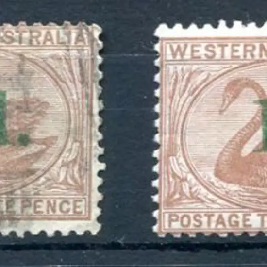 1885 1d on 3d pale brown with "slanting top". Mint ...