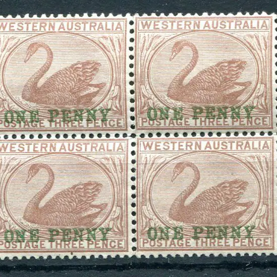 1893 “ONE PENNY” surcharge in green on 3d pale ...