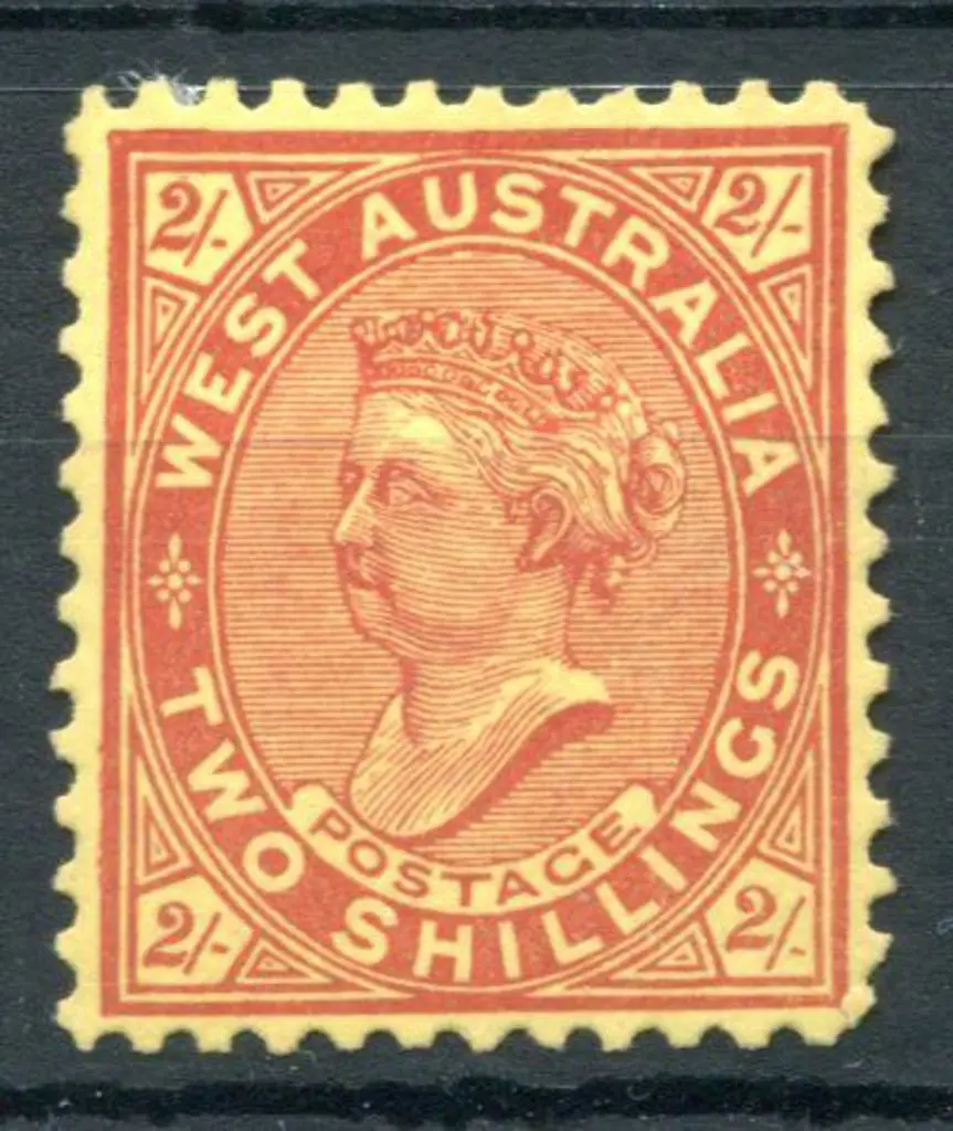1902 2/- bright red/yellow. MH with almost full ... Image 1++