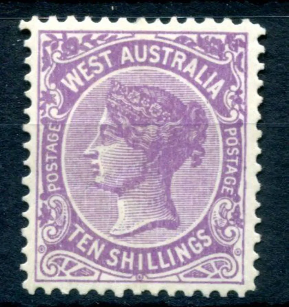 1902 10/- deep mauve. MLH with dealers mark & well ... Image 1++