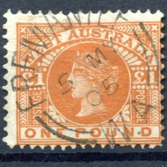 1902 £1 orange-brown. Fine used with 1905 ...