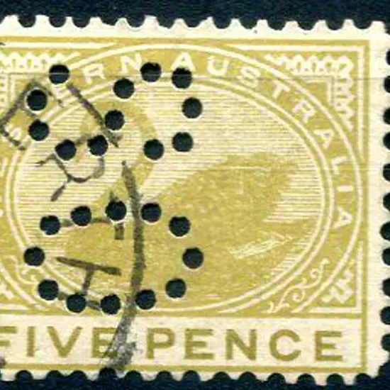 1902/17 5d bistre, V/Crown wmk, perfined "OS". ...