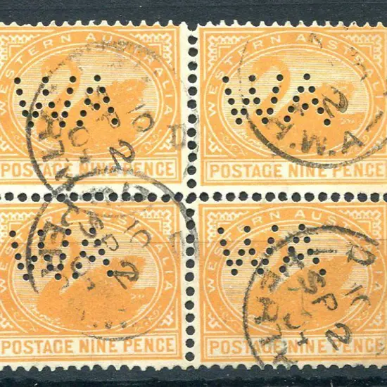 1903 9d yellow-orange with double lined V/Crown ...