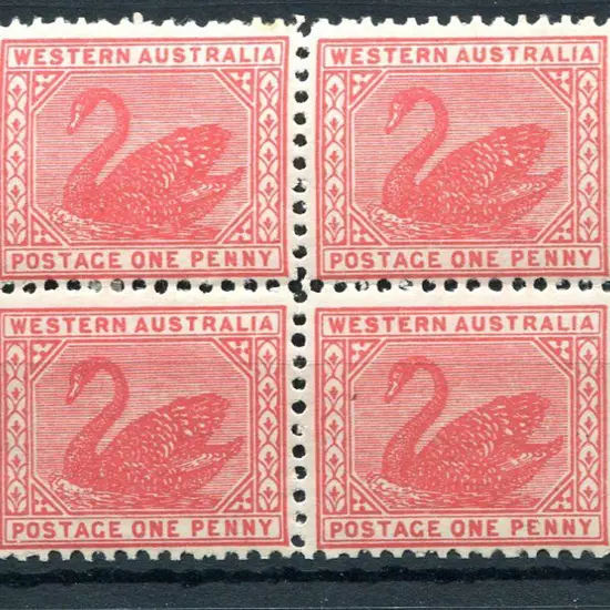1905 1d carmine-red block of 4. MUH/MLH. SG 151a, ...