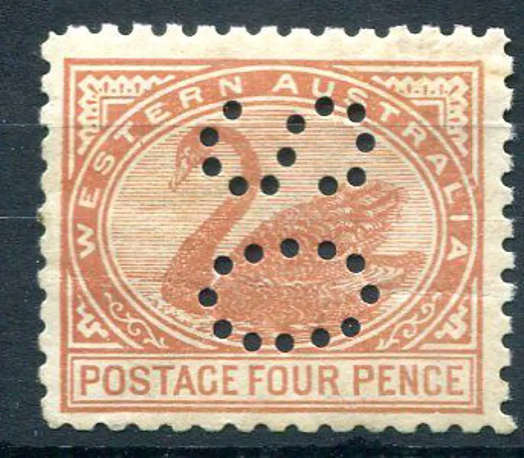 1905 4d yellow-brown, perf. 11, perfined "OS". MH ... Image 1++